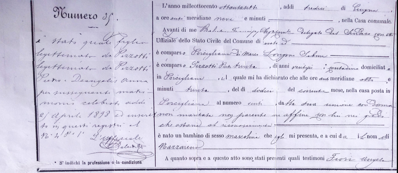 documento nascita